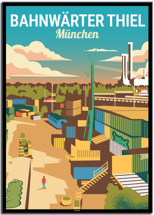 vintage münchen poster shop #50x70cm-schwarzer-farbrand