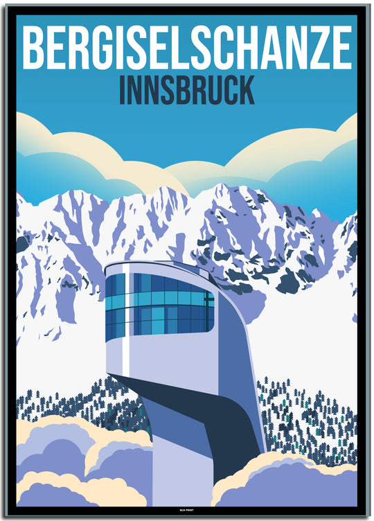 vintage kunstdruck travel retro poster Bergiselschanze Innsbruck Online Shop  