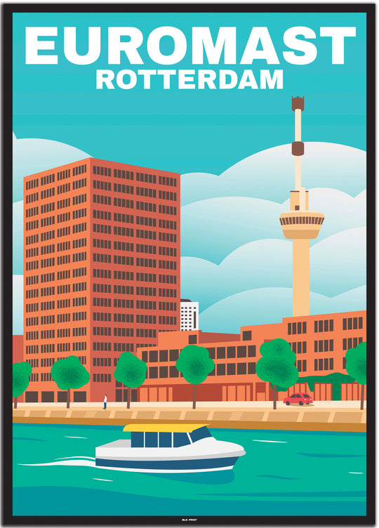 vintage travel poster rotterdam #50x70cm-schwarzer-farbrand