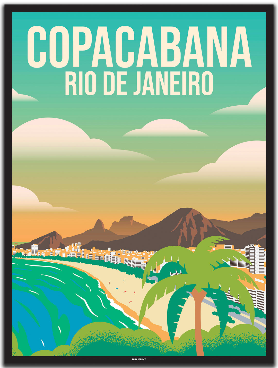 vintage Rio de Janeiro poster shop #30x40cm-schwarzer-farbrand