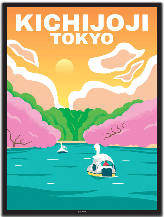 vintage travel poster tokyo #30x40cm-black-color-border