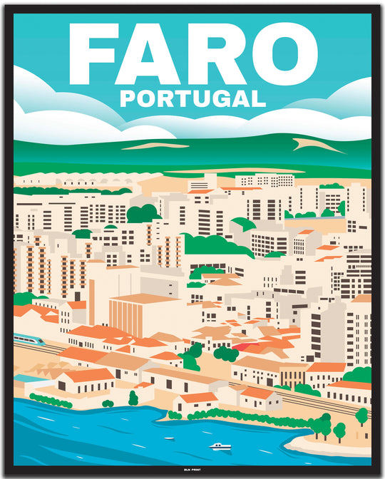 vintage travel poster algarve #40x50cm-black-color-border