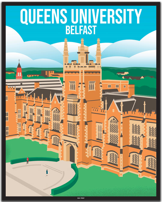 vintage travel poster belfast #40x50cm-black-color-border