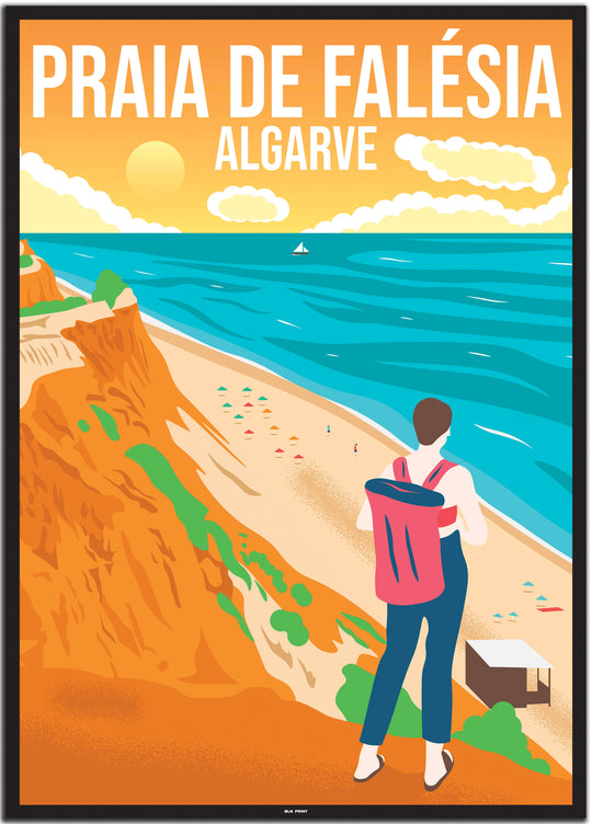 vintage travel poster algarve #50x70cm-schwarzer-farbrand