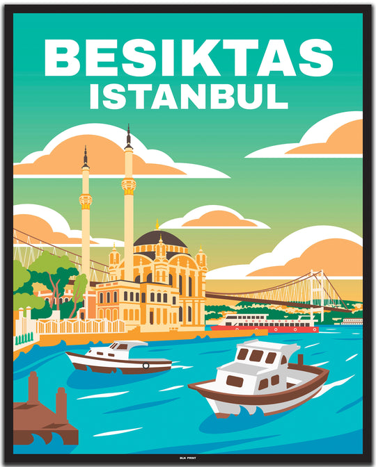 vintage travel poster istanbul #40x50cm-schwarzer-farbrand