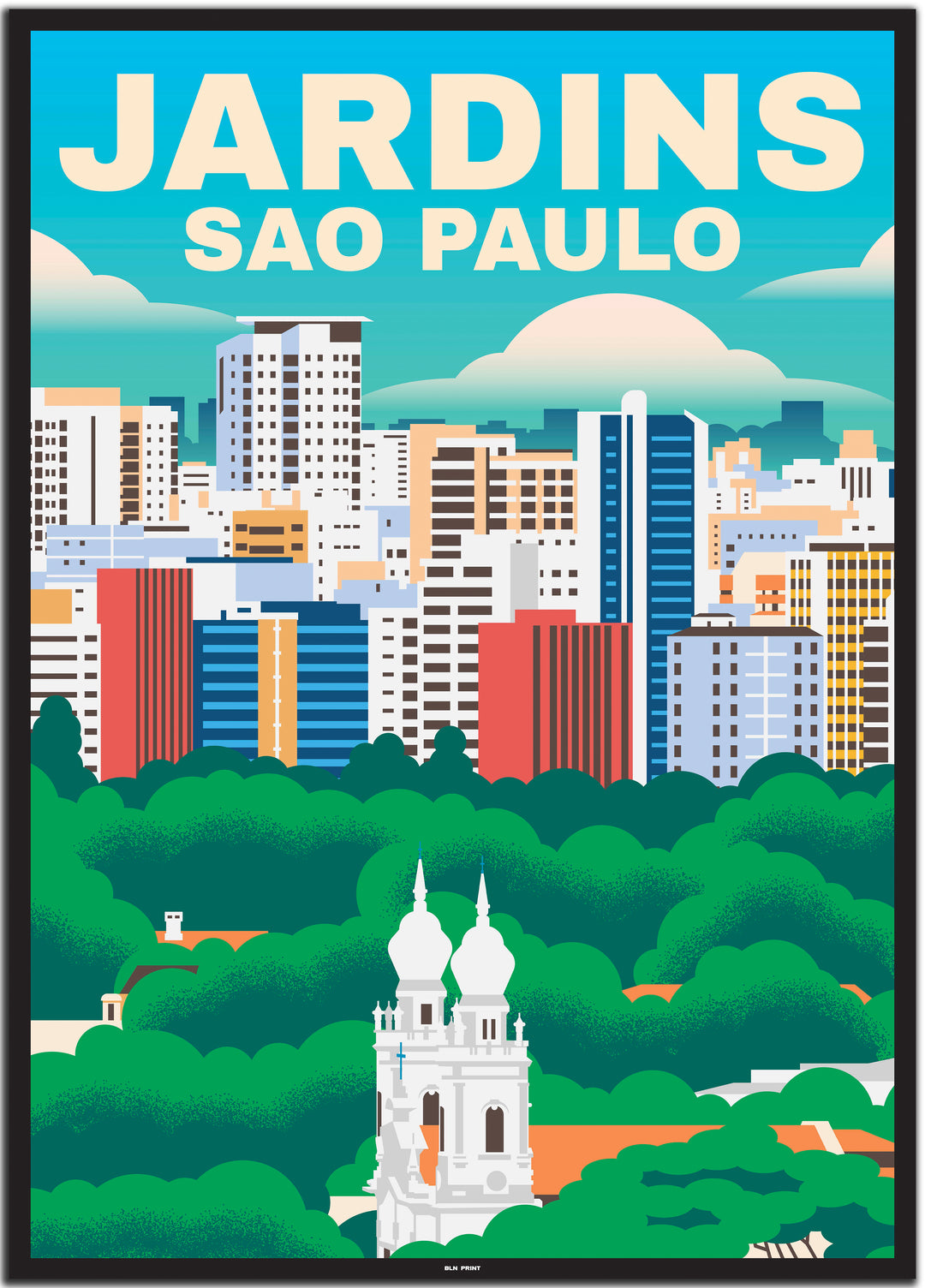 vintage travel poster sao paulo #50x70cm-schwarzer-farbrand