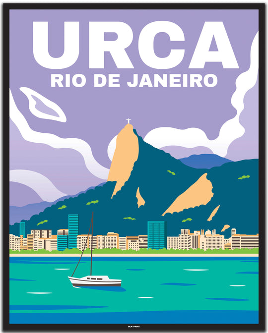 vintage travel poster Rio de Janeiro #40x50cm-schwarzer-farbrand