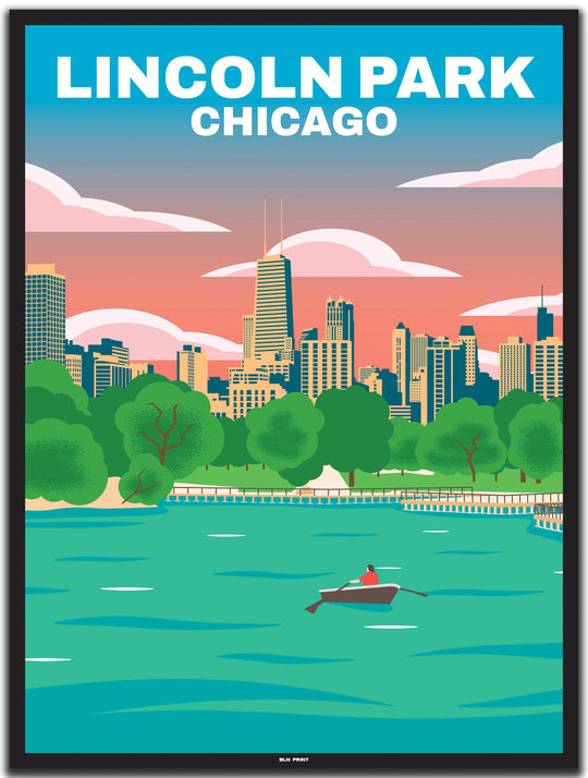 vintage chicago poster shop #30x40cm-schwarzer-farbrand