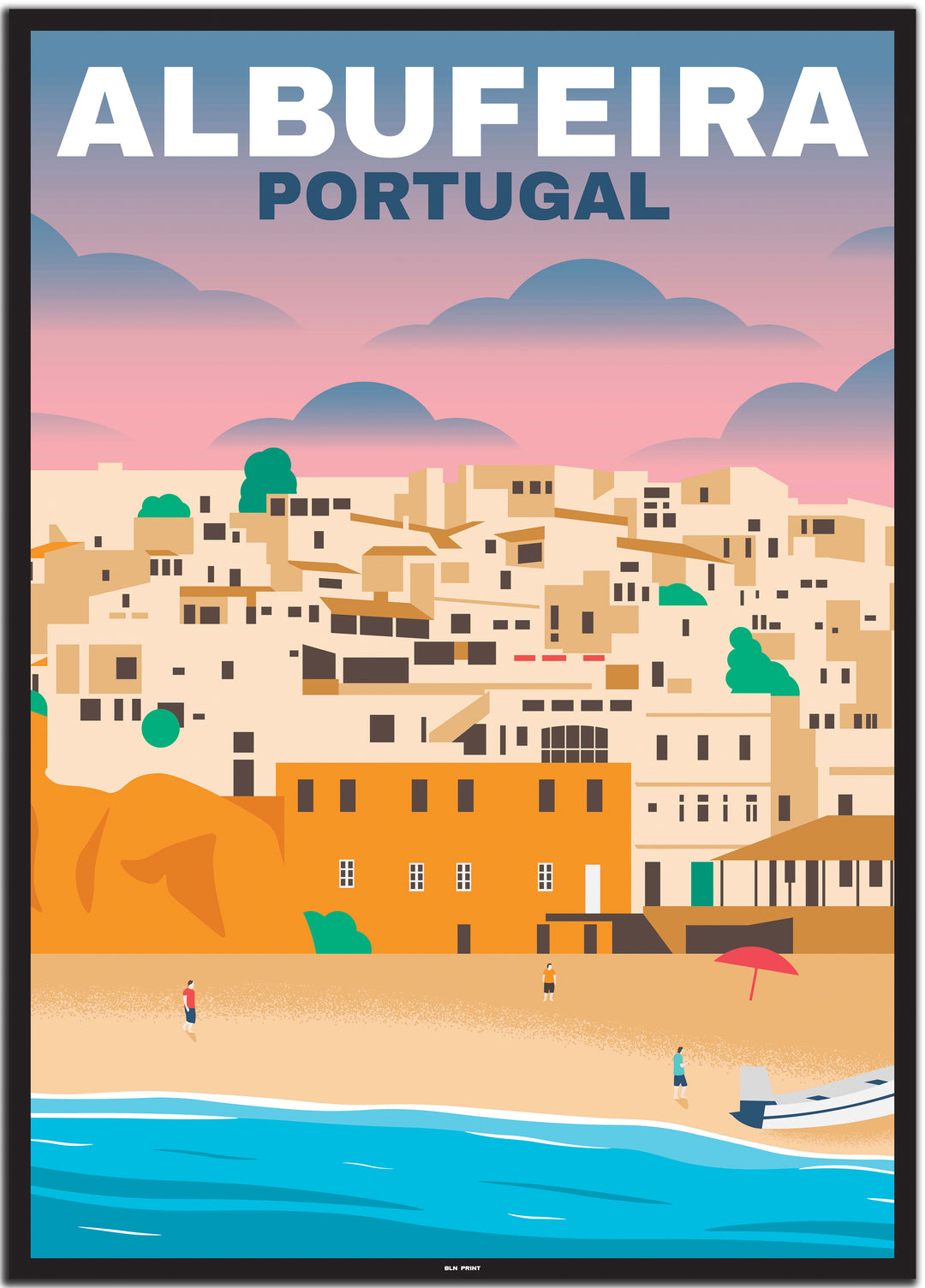 vintage travel poster algarve #50x70cm-schwarzer-farbrand