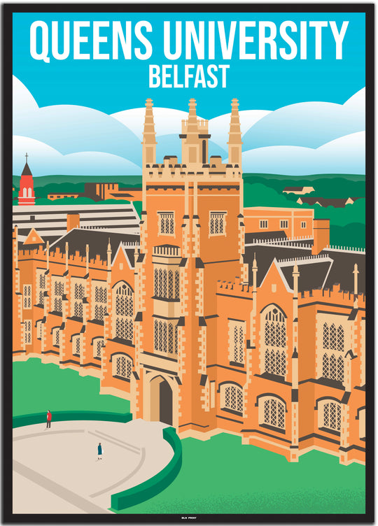 vintage travel poster belfast #50x70cm-schwarzer-farbrand