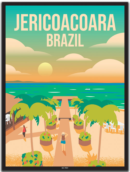 vintage travel poster Fortaleza #30x40cm-black-color-border