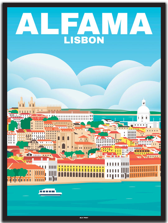 vintage lissabon poster shop #30x40cm-schwarzer-farbrand