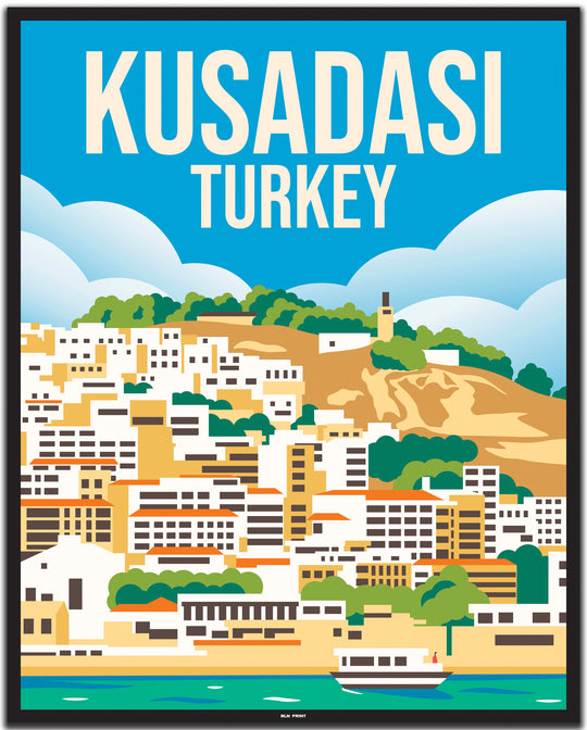 vintage travel poster izmir #40x50cm-schwarzer-farbrand