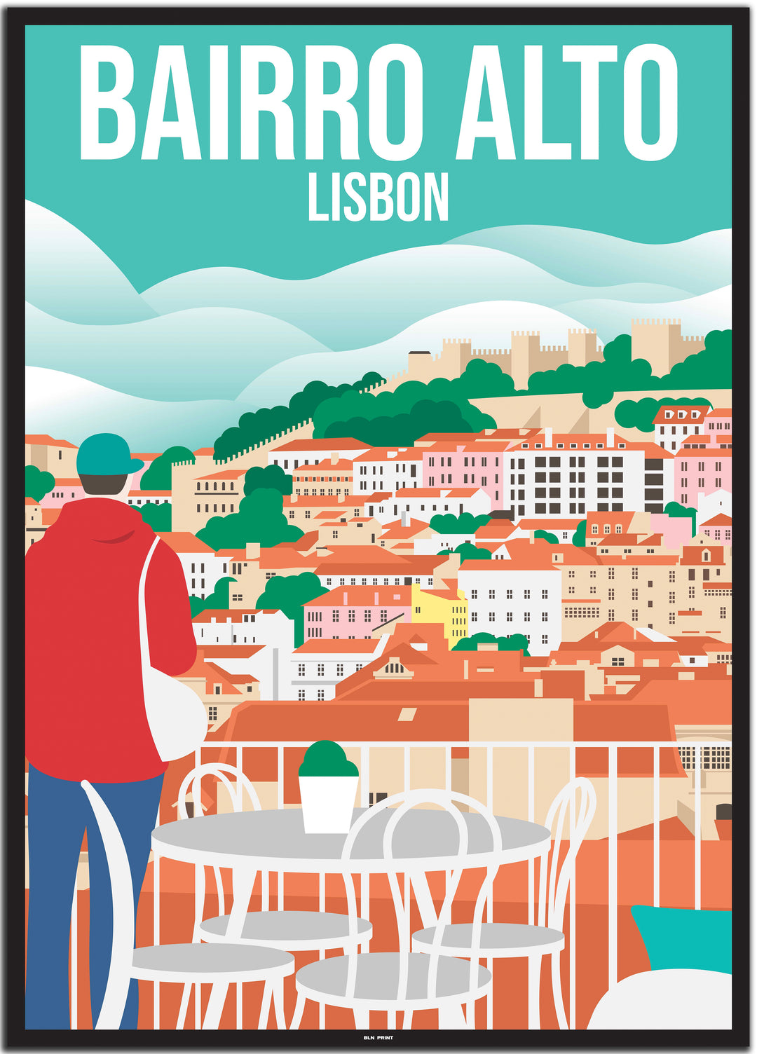 vintage Lissabon poster shop #50x70cm-schwarzer-farbrand