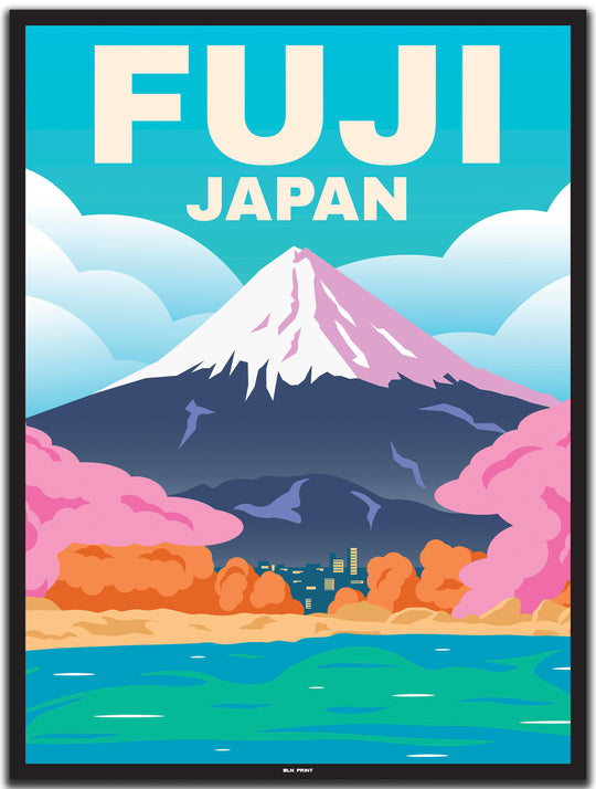 vintage travel poster tokyo #30x40cm-black-color-border