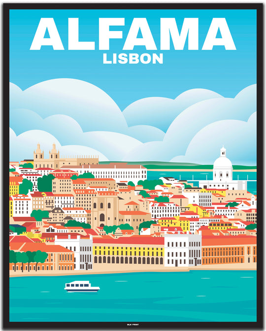 vintage travel poster lissabon #40x50cm-schwarzer-farbrand