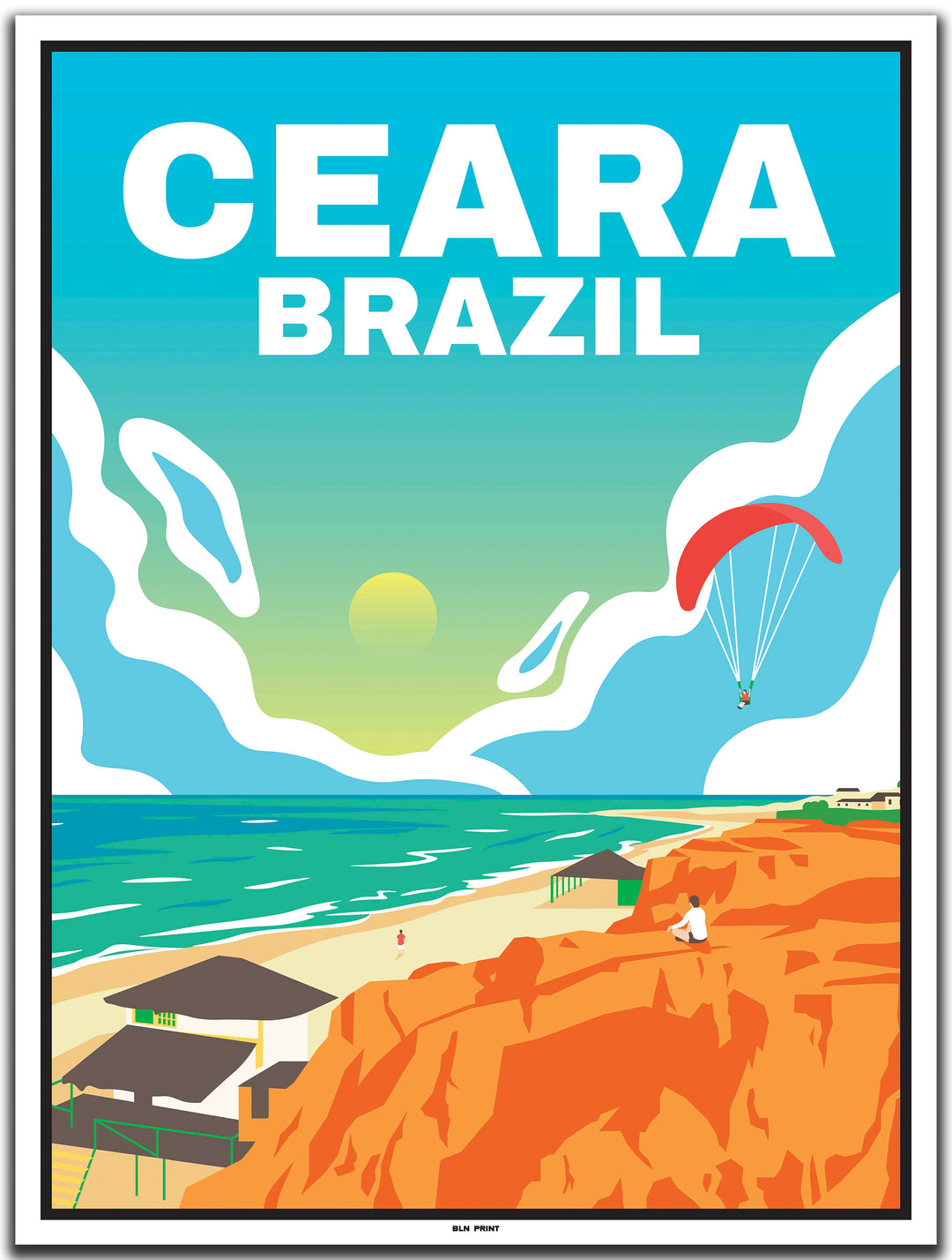 vintage kunstdruck travel poster Fortaleza #30x40cm-weier-farbrand