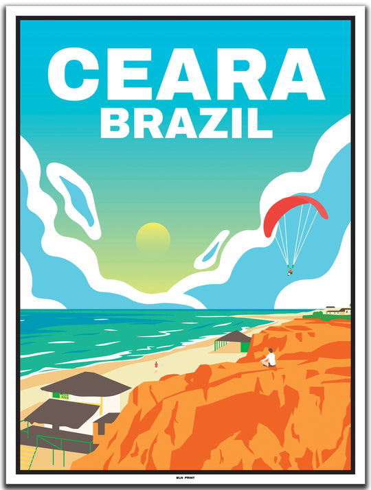 vintage travel poster Fortaleza #30x40cm-white-color-border