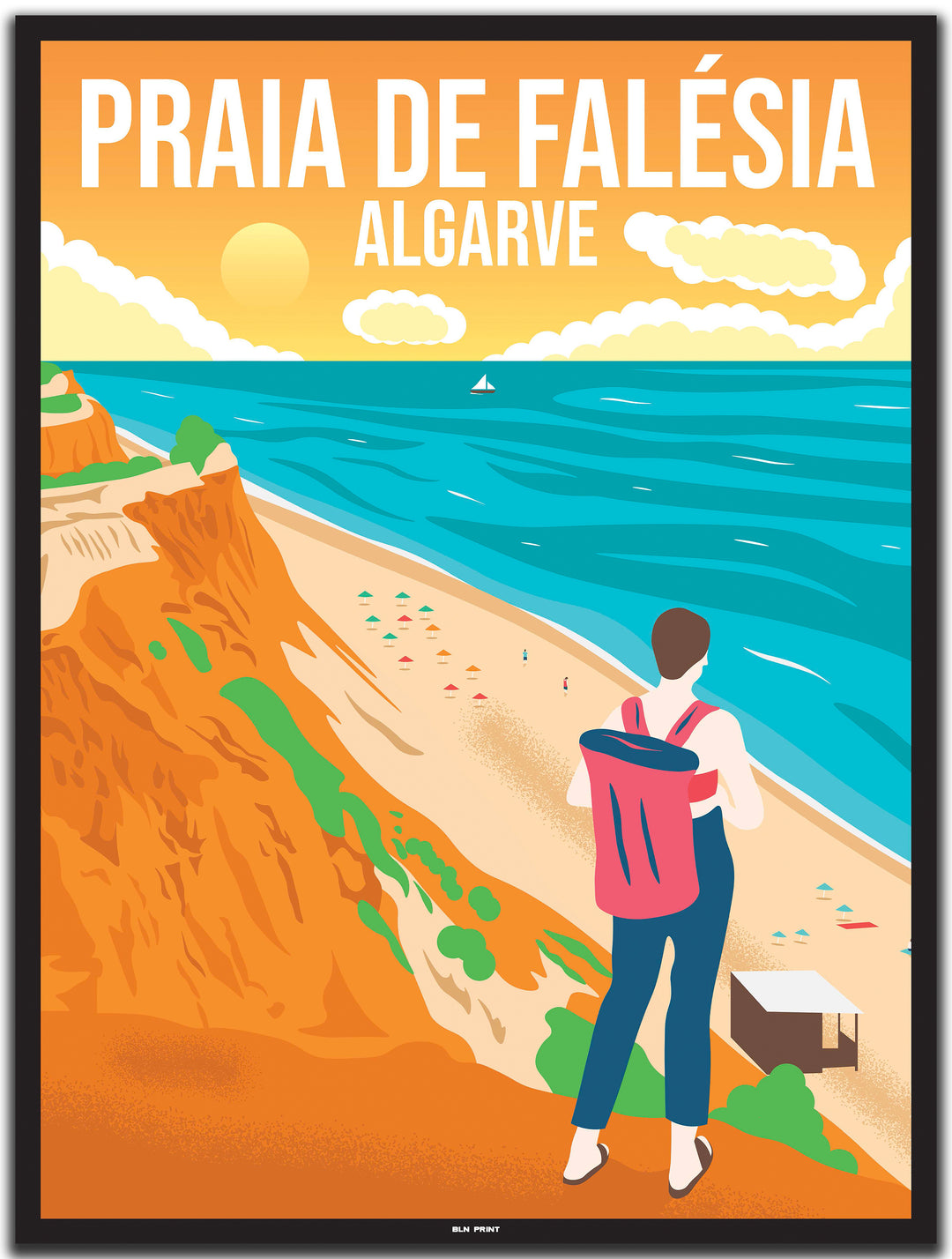 vintage algarve poster shop #30x40cm-schwarzer-farbrand