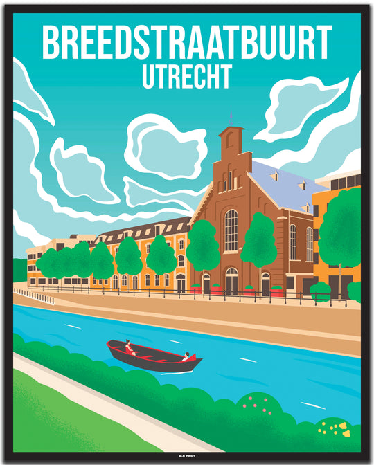 vintage travel poster utrecht #40x50cm-schwarzer-farbrand