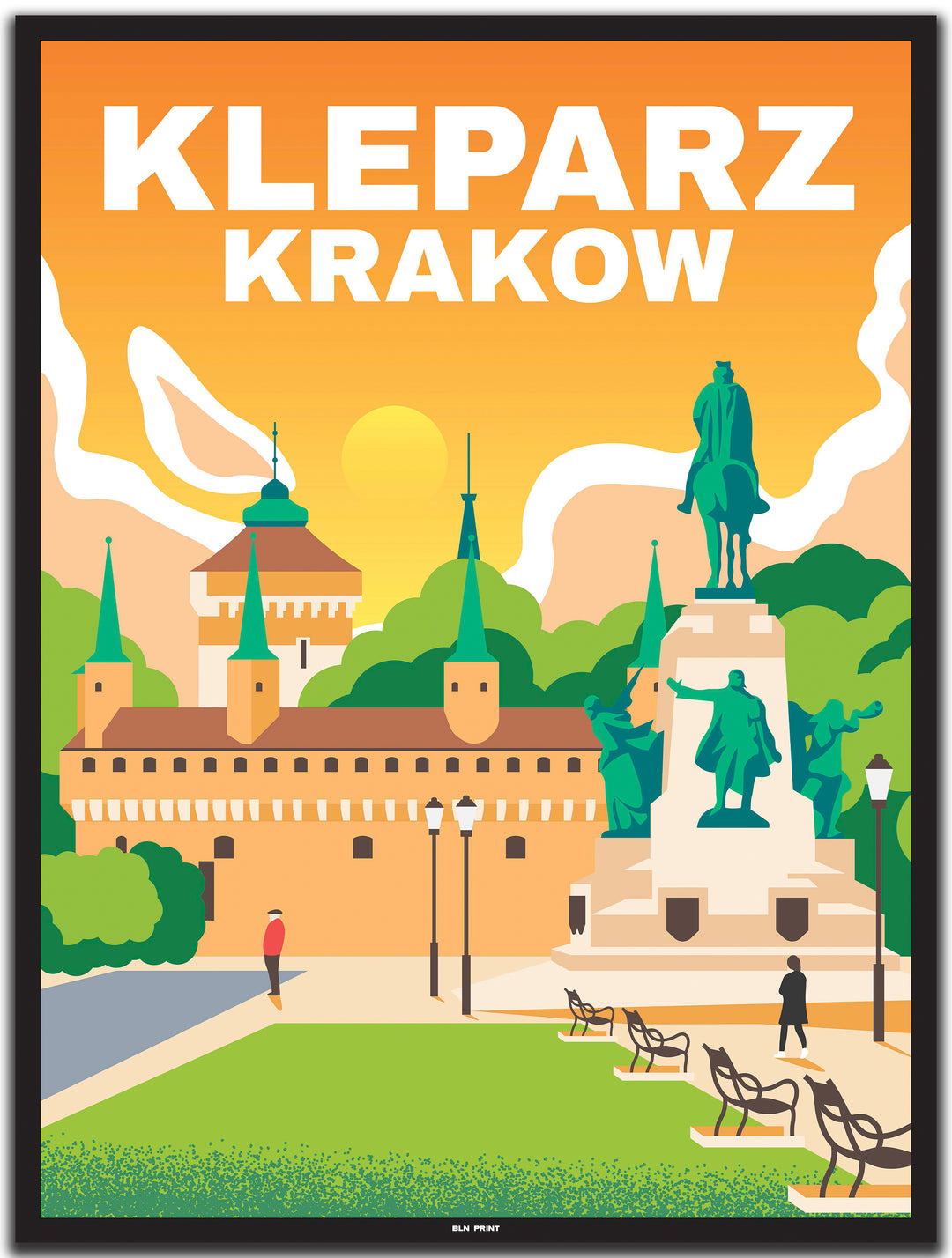 vintage krakau poster shop #30x40cm-schwarzer-farbrand