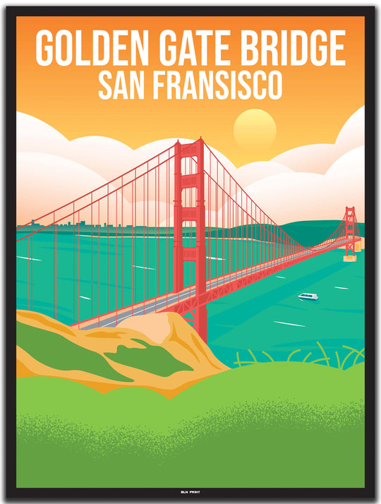 vintage San Fransisco poster shop #30x40cm-schwarzer-farbrand