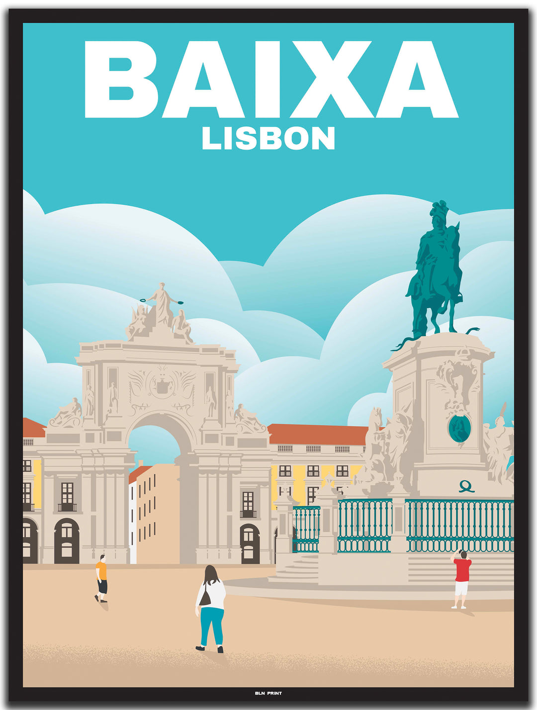 vintage lissabon poster shop #30x40cm-schwarzer-farbrand