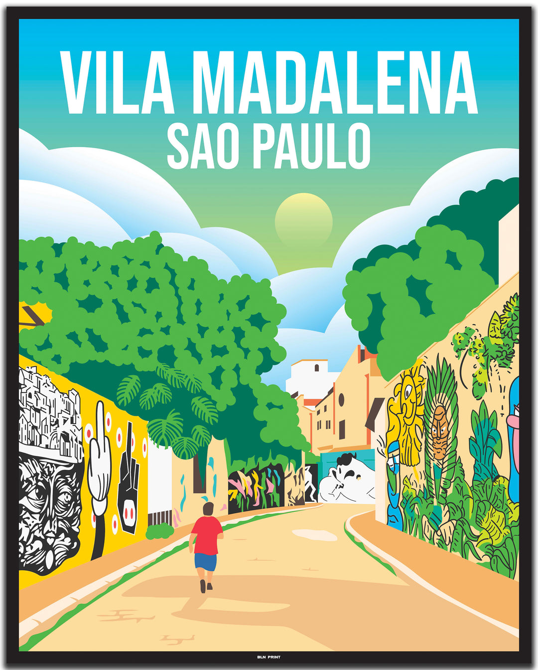 vintage travel poster sao paulo #40x50cm-schwarzer-farbrand