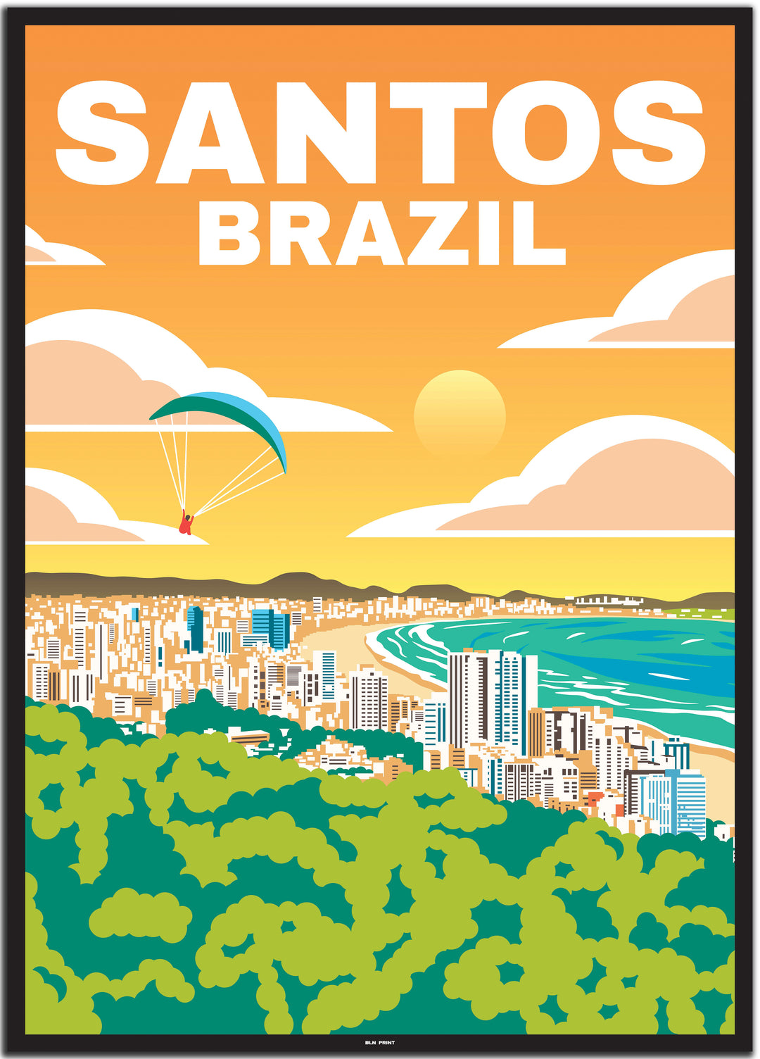 sao paulo #50x70cm-black-color-border