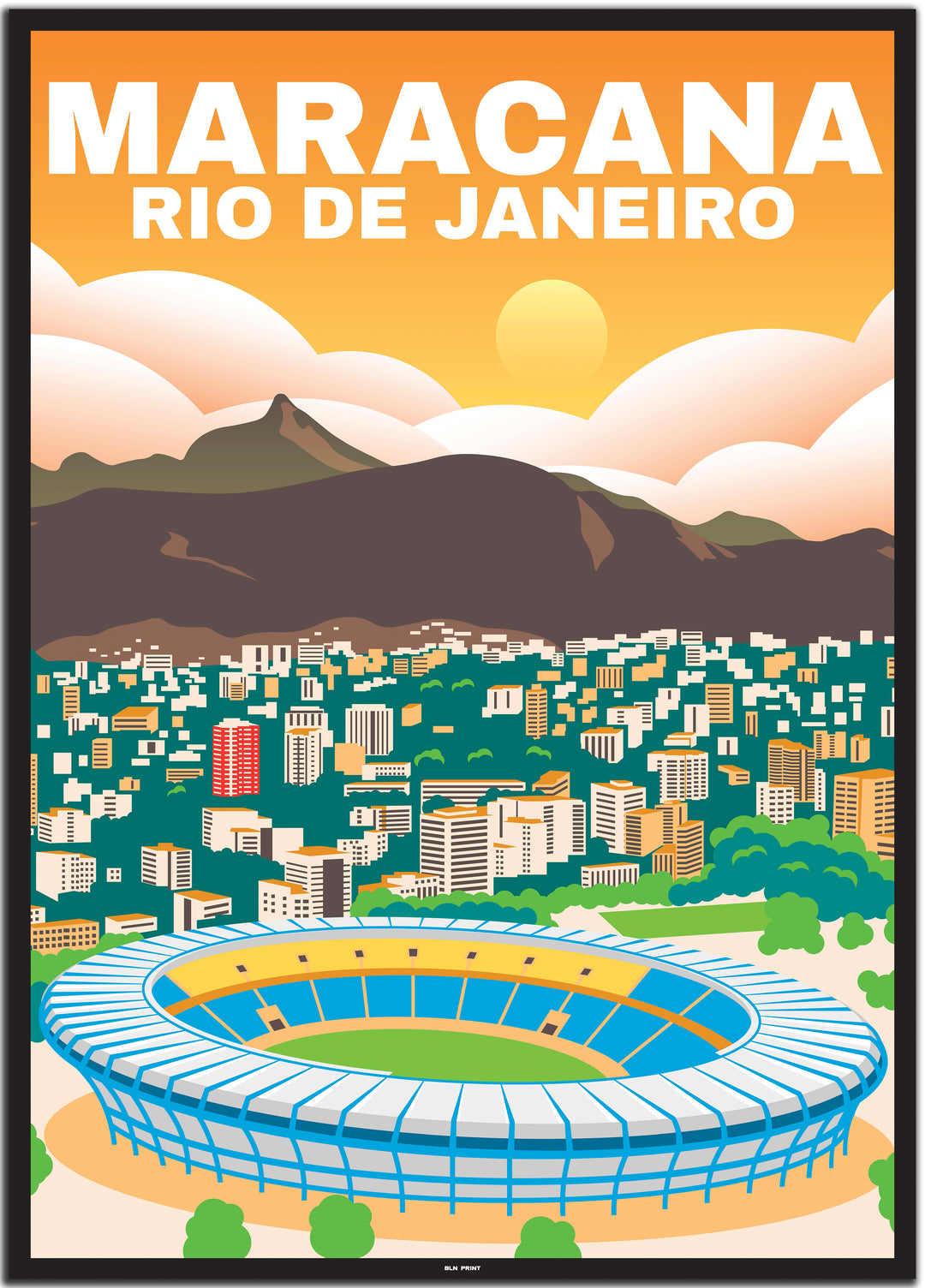 vintage Rio de Janeiro poster shop #30x40cm-schwarzer-farbrand