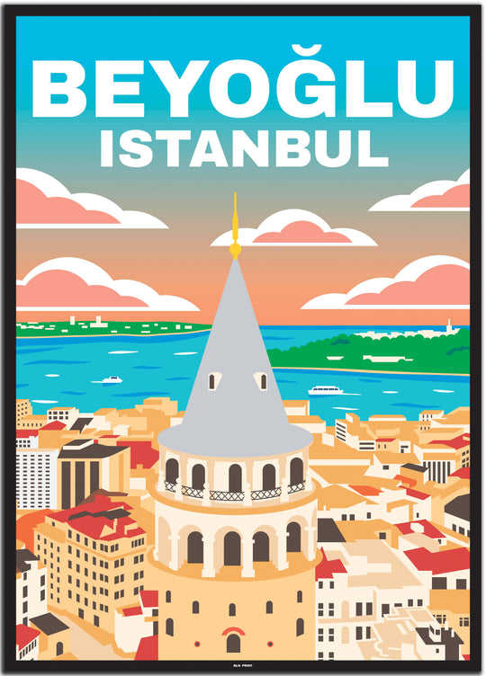 vintage travel poster istanbul #50x70cm-schwarzer-farbrand