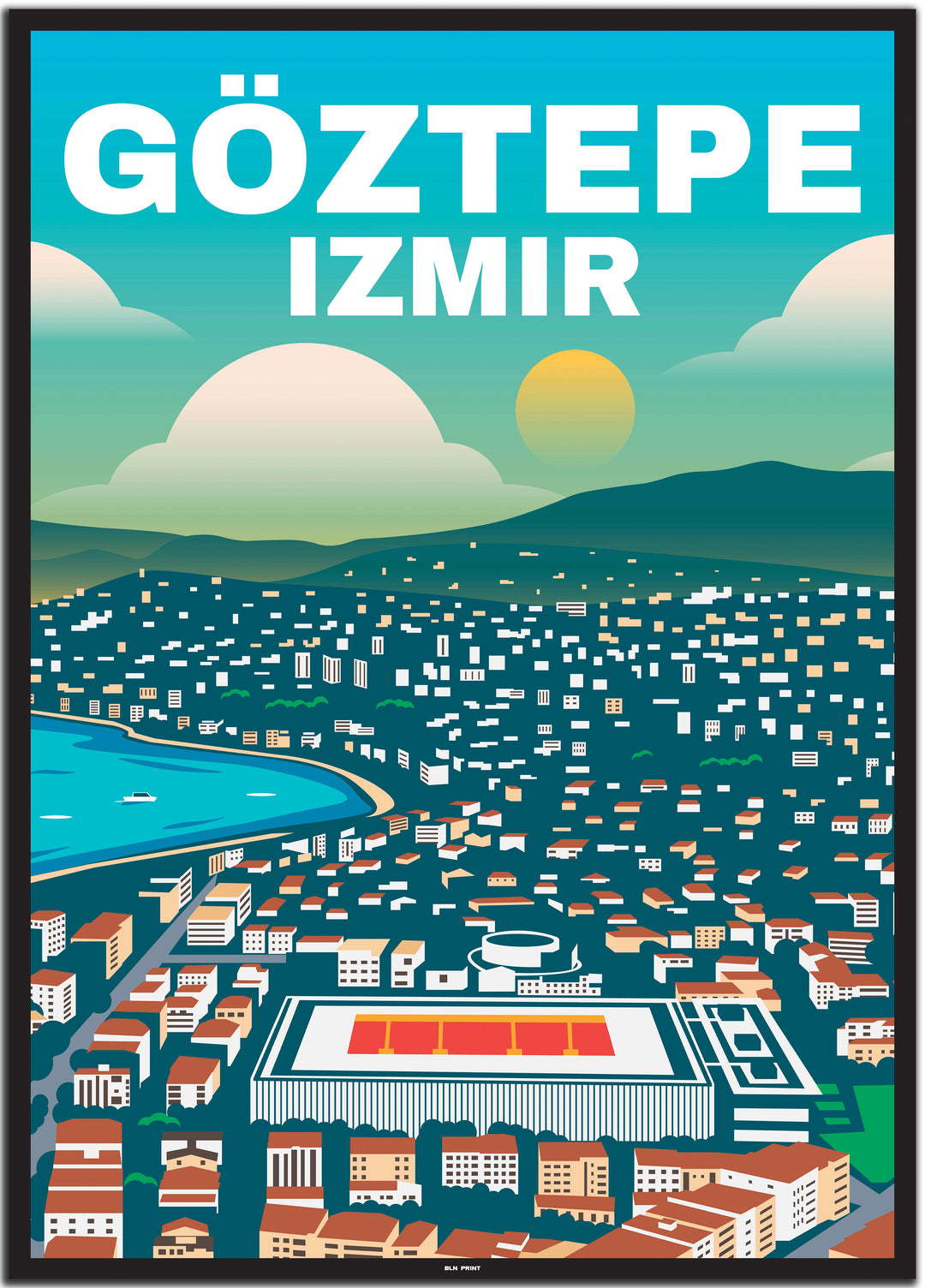 vintage travel poster izmir #50x70cm-schwarzer-farbrand