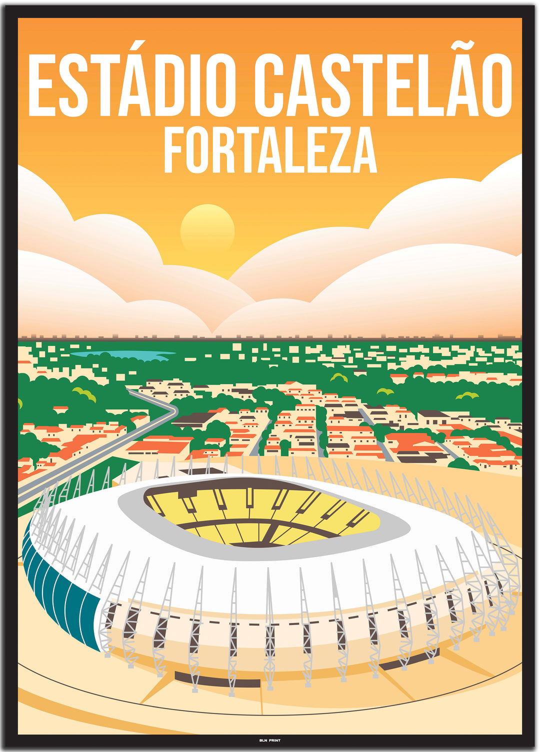 vintage travel poster Fortaleza #50x70cm-schwarzer-farbrand