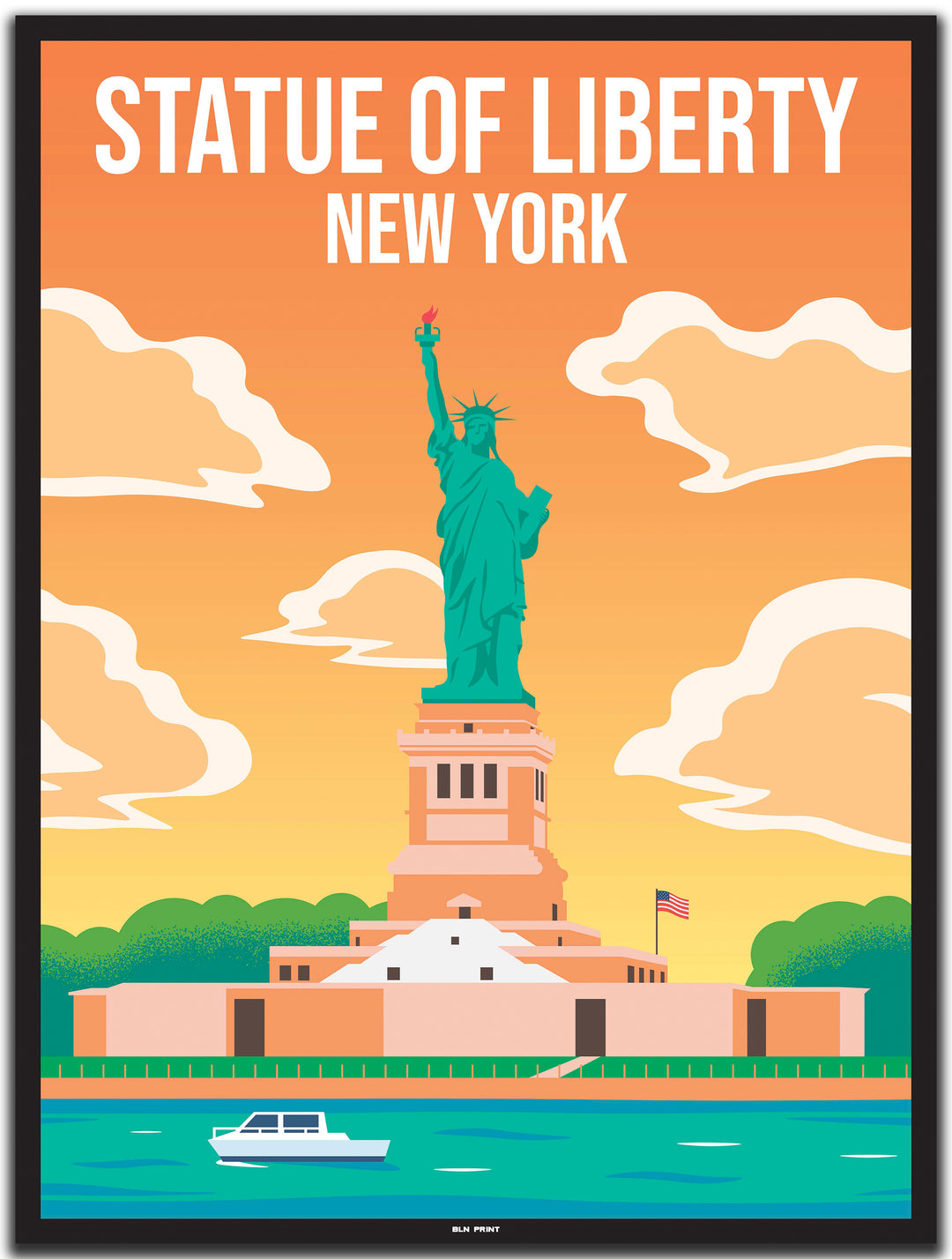 vintage New York poster shop #30x40cm-schwarzer-farbrand