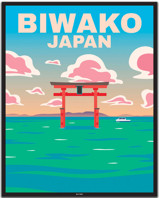 vintage travel poster kyoto #40x50cm-black-color-border