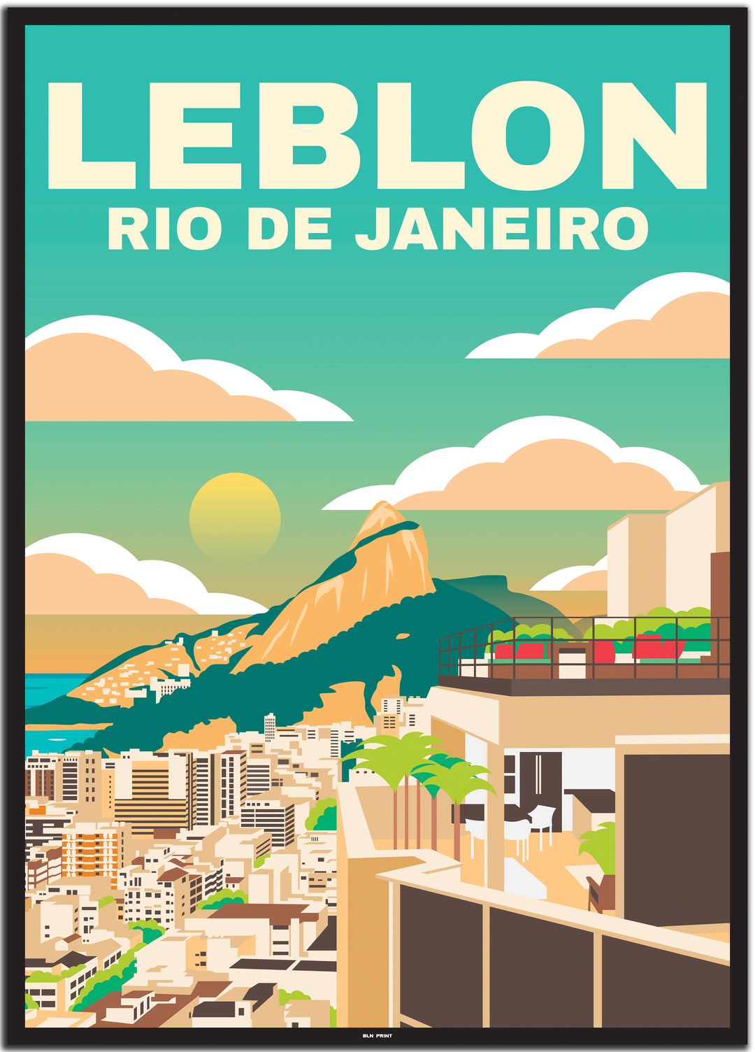 Rio de Janeiro #50x70cm-black-color-border