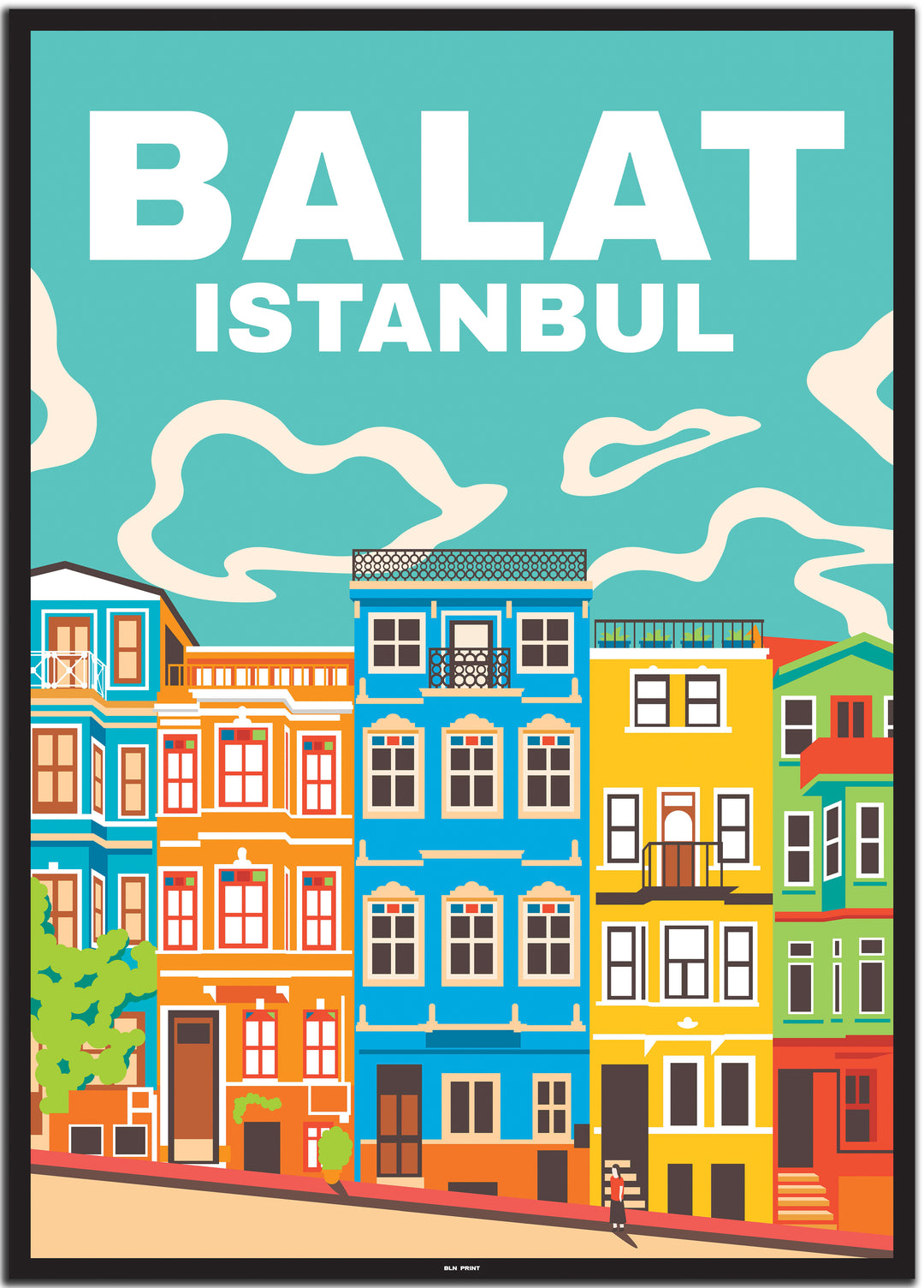 vintage travel poster istanbul #50x70cm-schwarzer-farbrand