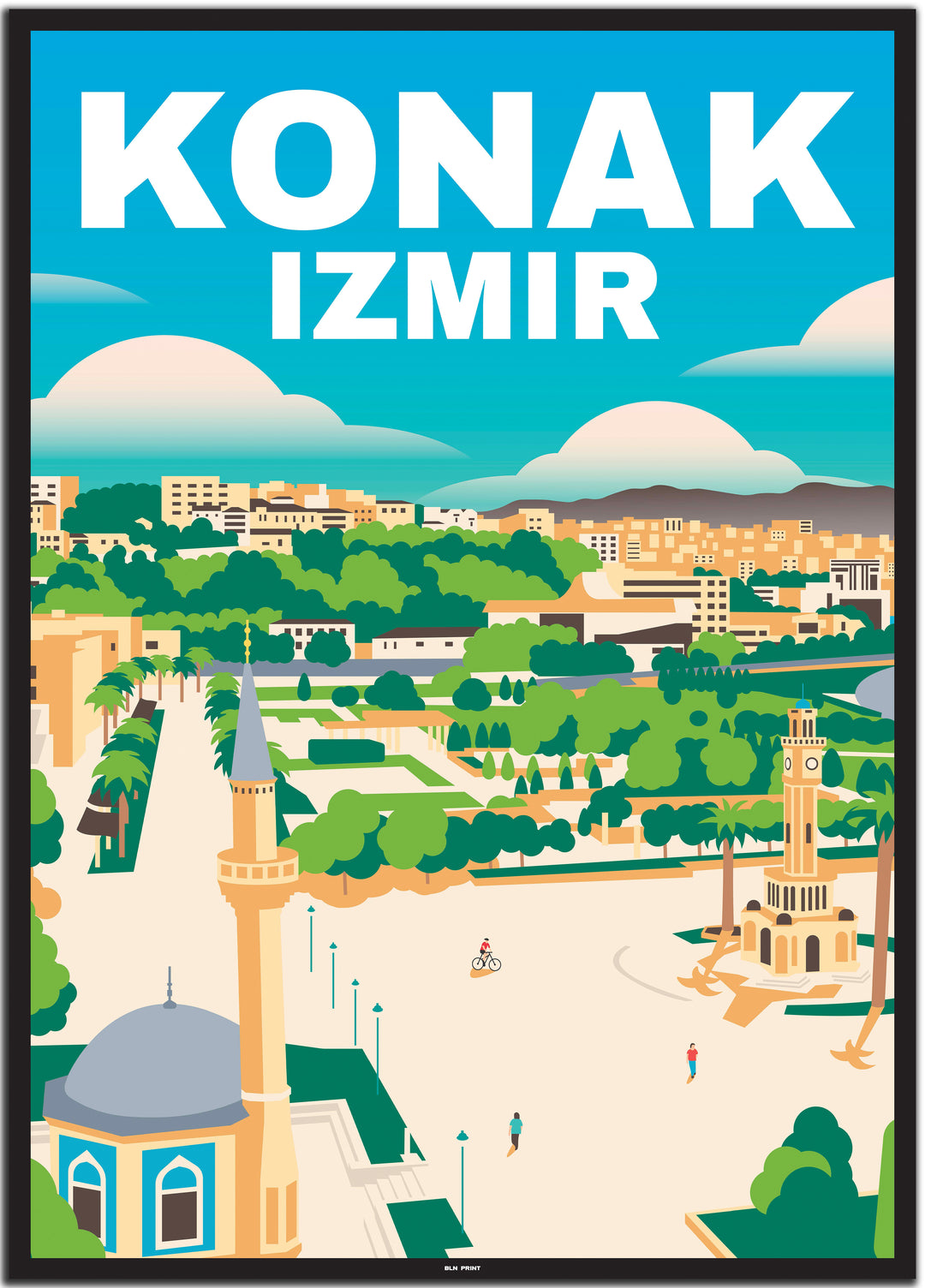 vintage travel poster izmir #50x70cm-schwarzer-farbrand