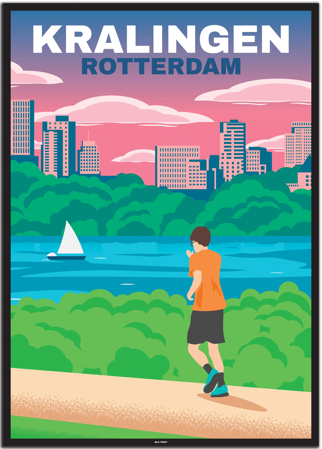 vintage travel poster rotterdam #50x70cm-schwarzer-farbrand