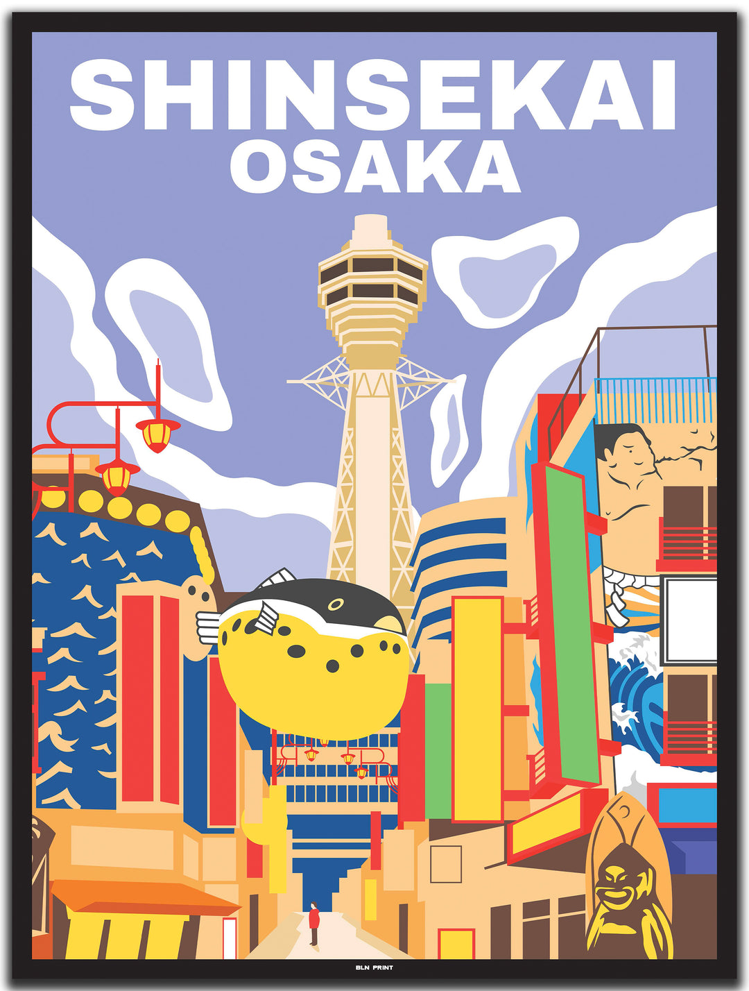 vintage osaka poster shop #30x40cm-schwarzer-farbrand