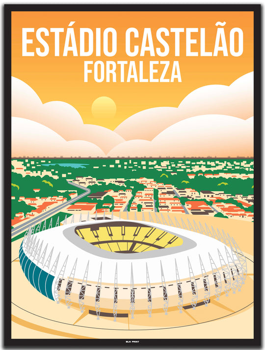 vintage travel poster Fortaleza #30x40cm-black-color-border