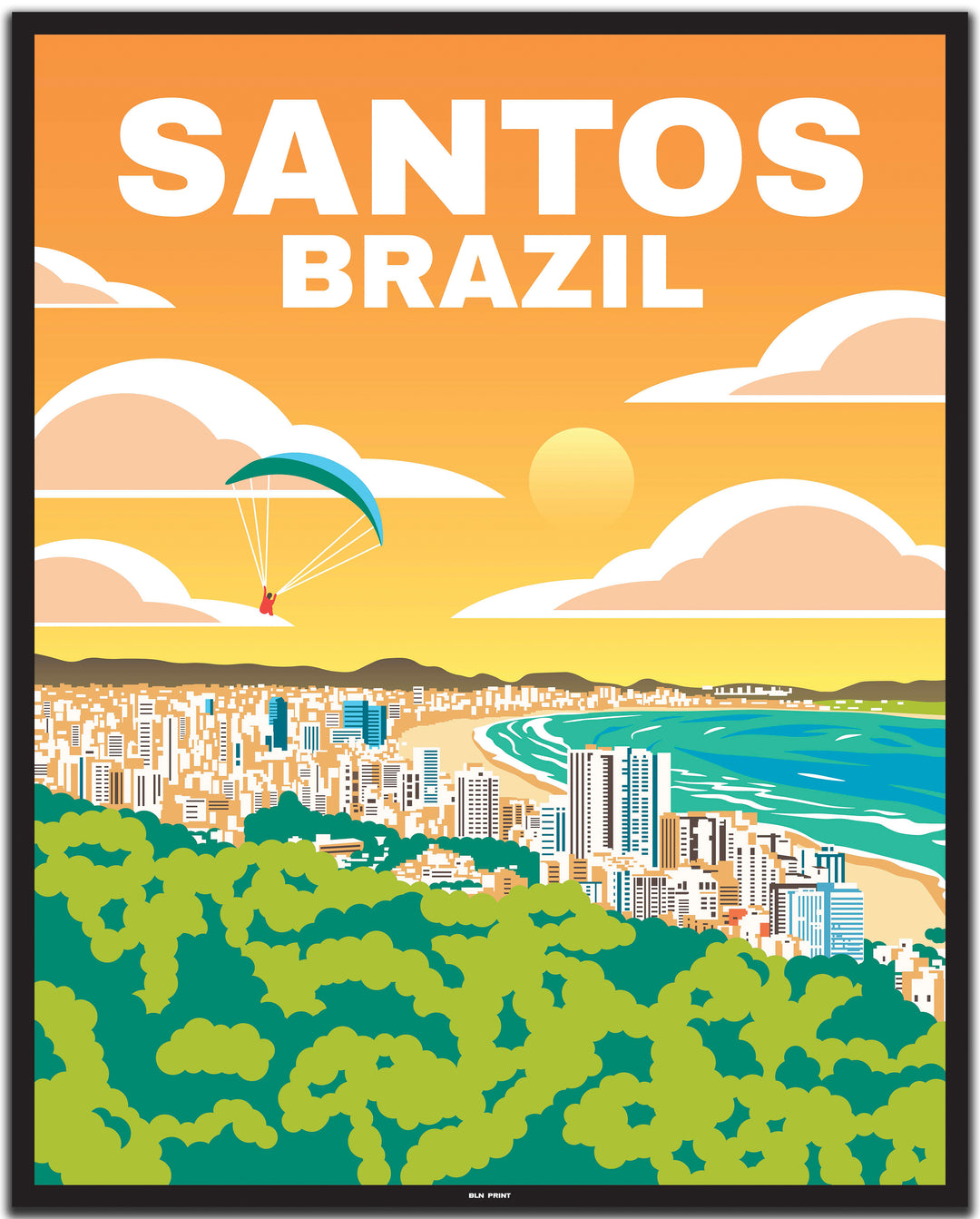 vintage travel poster sao paulo #40x50cm-schwarzer-farbrand