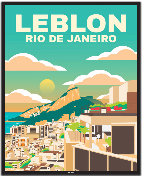 vintage travel poster Rio de Janeiro #40x50cm-schwarzer-farbrand