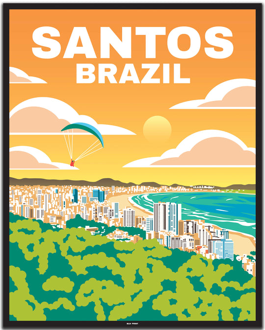 vintage travel poster sao paulo #40x50cm-black-color-border