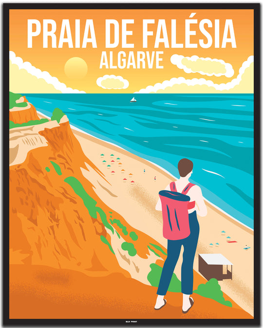 vintage travel poster algarve #40x50cm-black-color-border