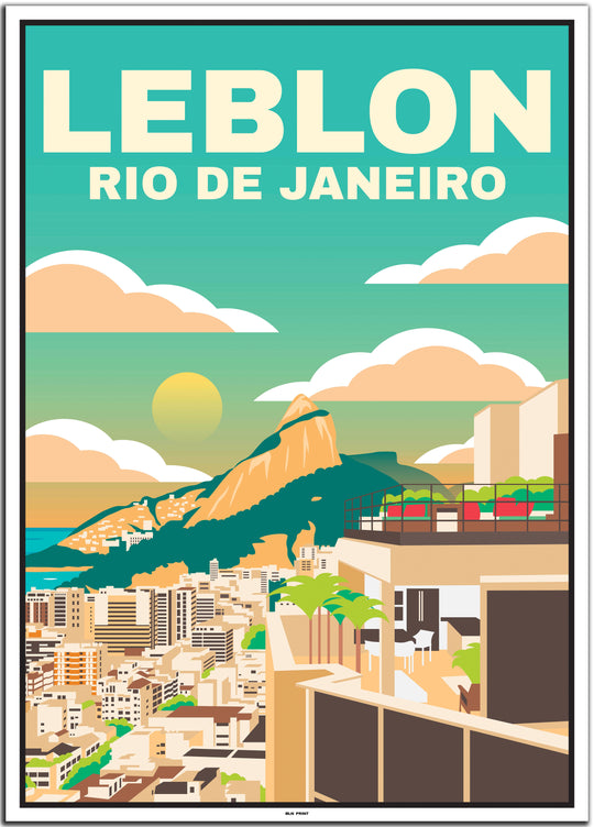 vintage travel poster Rio de Janeiro #50x70cm-white-color-border