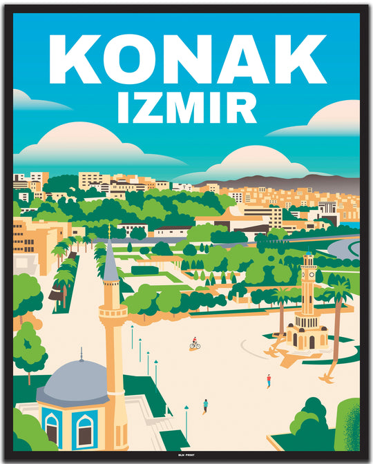 vintage travel poster izmir #40x50cm-schwarzer-farbrand