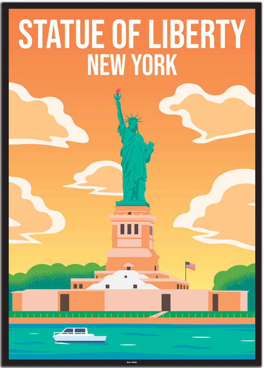 vintage travel poster New York #50x70cm-schwarzer-farbrand