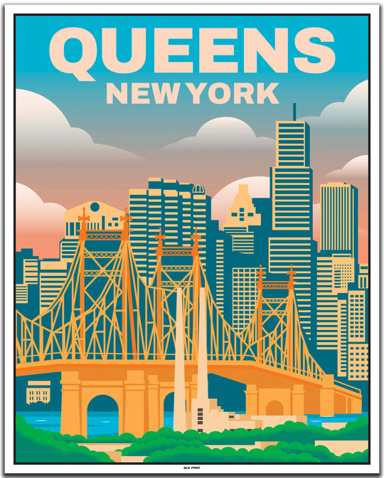 vintage travel poster New York #40x50cm-white-color-border