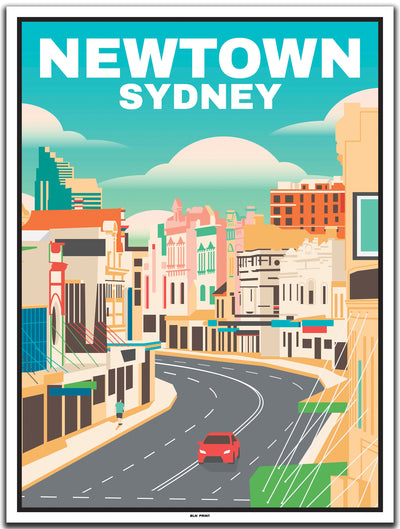 vintage kunstdruck travel poster Newtown sydney #30x40cm-weier-farbrand